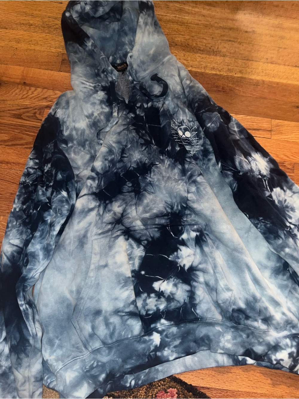 Roark Tie-Dye Hooded Sweatshirt in Blue and Black